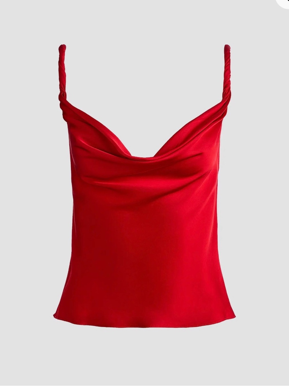 Alice + Olivia Red Cowl Neck Satin -twisted straps -Camisole Top - Women